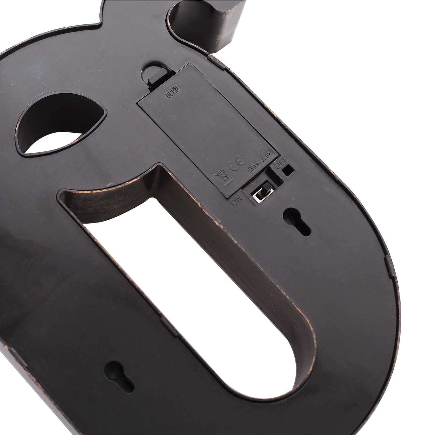 LED Marquee Letter "Q" Industrial Style Antique Black - Light-Up Alphabet Sign for Weddings & Displays 9"