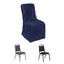 Polyester Chair Cover with Square Top for Banquet Chairs Navy Blue - Durable Reusable Slip-On Cover for Weddings & Parties