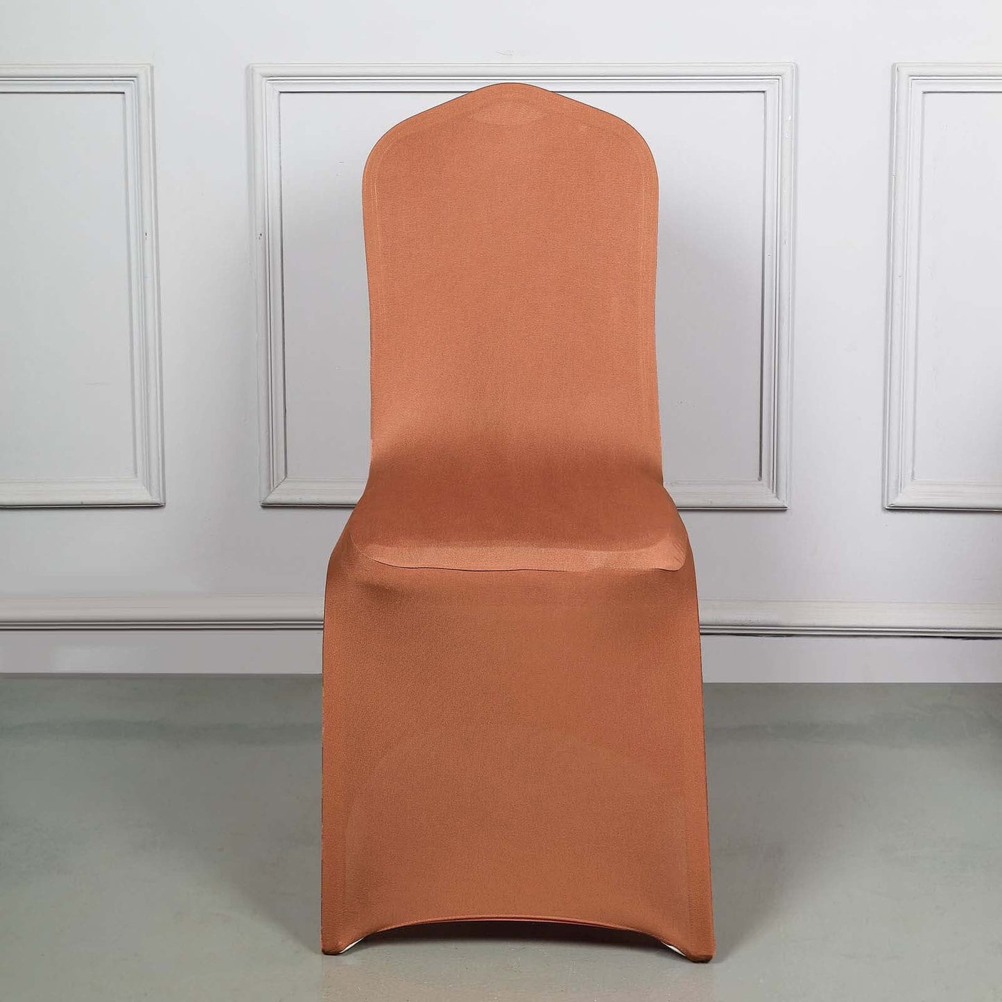 Spandex Chair Cover for Banquet Chairs Terracotta (Rust) - Stretch 160GSM Fabric with Slip-On Slipcover