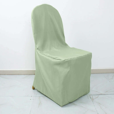 10 Pack Polyester Chair Cover for Banquet Chairs Sage Green - Stain-Resistant Reusable Slip-On Slipcover