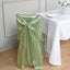 Satin Chair Cover Self-Tie Universal Design Sage Green - Durable Slip-On Cover for Folding, Dining, Banquet & Standard Chairs