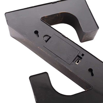 LED Marquee Letter "Z" Industrial Style Antique Black - Light-Up Alphabet Sign for Weddings & Displays 9"