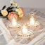 6-Pack Glass Pillar Candle Holder Plates Clear with Beaded Rims - Transparent Small Round Coaster Trays 4"