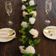 2 Pack 7ft Cream Ivory Artificial Silk Flower Garland Mini Rose Vines with 26 Flower Heads