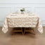 Satin 72"x72" Table Overlay Square Tablecloth Beige - 3D Rosette Table Cover