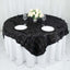 Taffeta 72"x72" Table Overlay Square Tablecloth Black - 3D Leaf Petal Table Cover