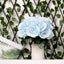 12" Ice Blue Artificial Velvet-Like Fabric Rose Flower Bouquet Bush
