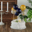 11 Pcs Balloon Cake Topper Clear, Gold and Navy Blue - Whimsical Clustered Mini Garland Cake Inserts DIY Party Decorations