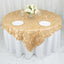 Taffeta 72"x72" Table Overlay Square Tablecloth Champagne - 3D Leaf Petal Table Cover