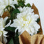 30" Tall Ivory Artificial Dahlia Silk Flower Stems, Faux Floral Spray