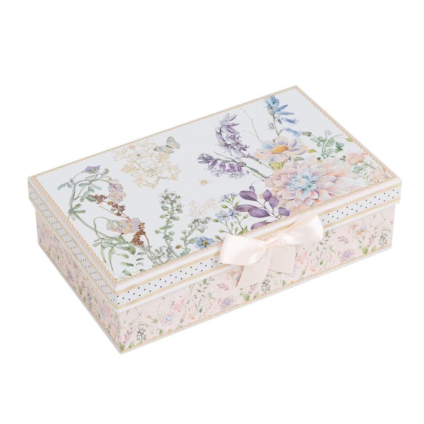 Blush Floral Design Bridal Shower Gift Set, Set of 2 Porcelain Espresso Cups and Saucers with Matching Keepsake Box