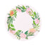 25-Pack Paper 9" Round Dinner Plates in White with Rose/Peony Flower Wreath - Disposable Party Plates for Bridal Showers & Garden Parties