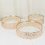 Set of 3 Cake Stands Baroque Ornate Design with Glass Top Gold - Stackable Dessert Display Trays Metal 10", 12", 14"