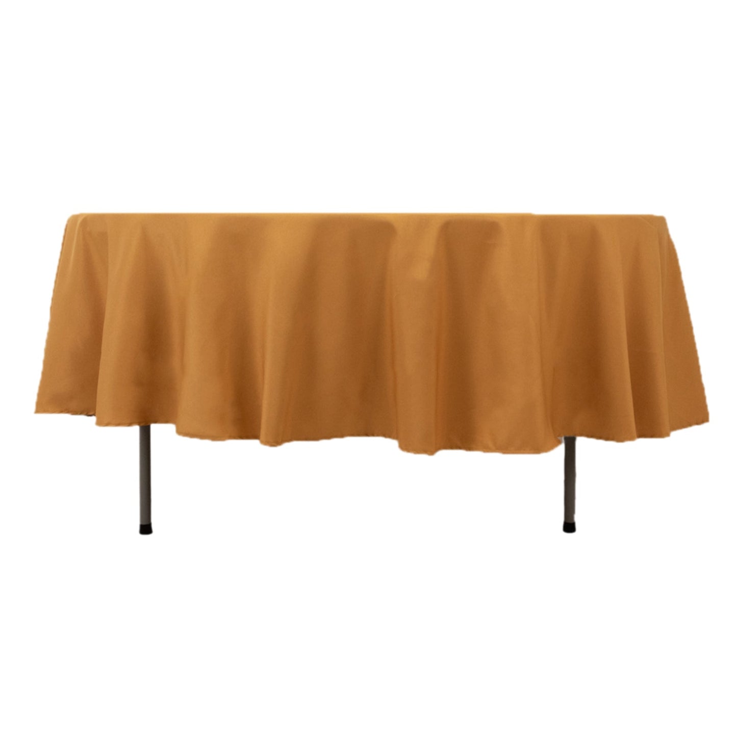 Premium Polyester 90" Round Tablecloth Gold - Stain and Wrinkle-Resistant 220GSM Table Cover for Weddings & Event Decor