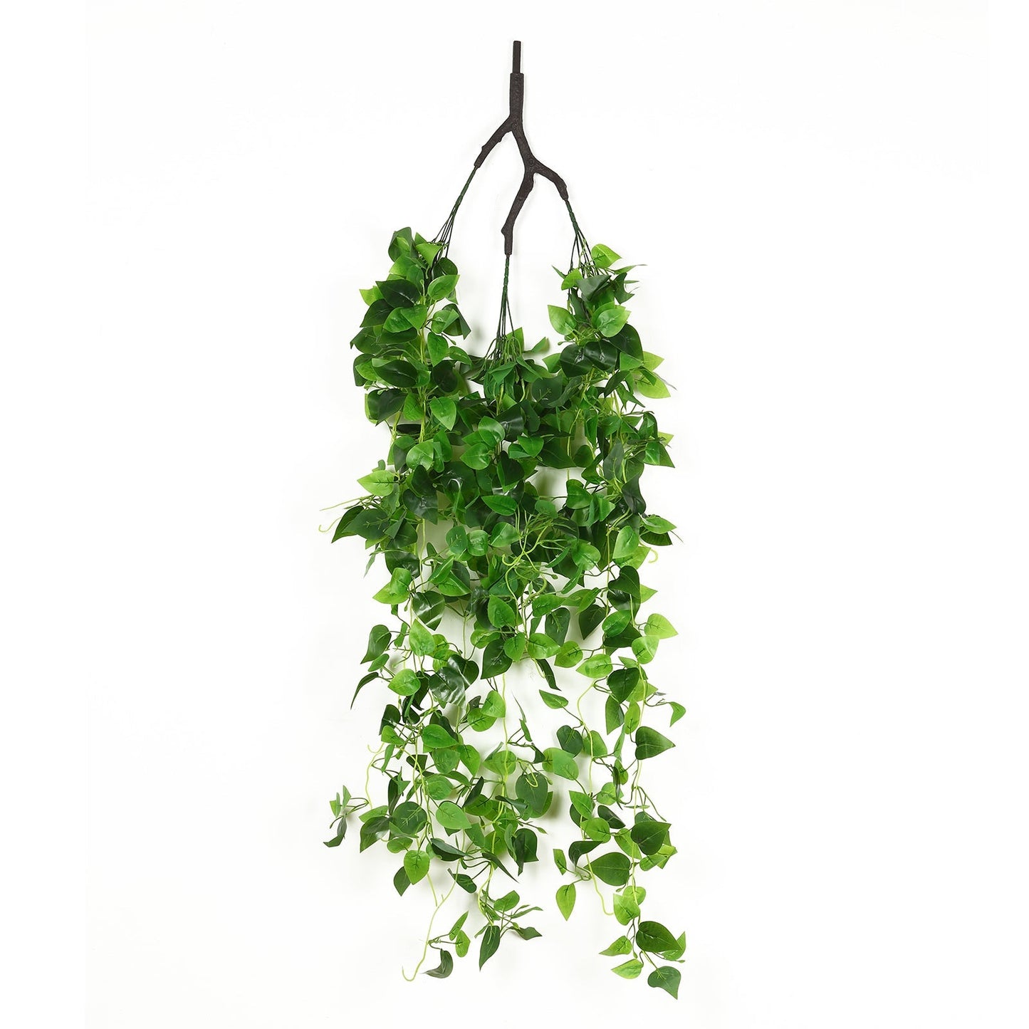 46" Green Artificial Eucalyptus Leaf Vines Ceiling Canopy, Round Draping Ivy Leaves Hanging Flower Chandelier With Interchangeable Branches