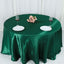 Satin 132" Round Tablecloth Hunter Emerald Green - Stylish Seamless Table Cover