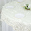 Taffeta 72"x72" Table Overlay Square Tablecloth Ivory - 3D Leaf Petal Table Cover
