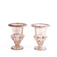 2-Pack Glass Mini Pedestal Flower Vases in Classic Roman Urn Style Amber Gold - Sophisticated Wedding Table Centerpieces 6"
