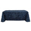 Taffeta 90"x132" Rectangle Tablecloth Navy Blue | 3D Leaf Petal Design Seamless Table Cover