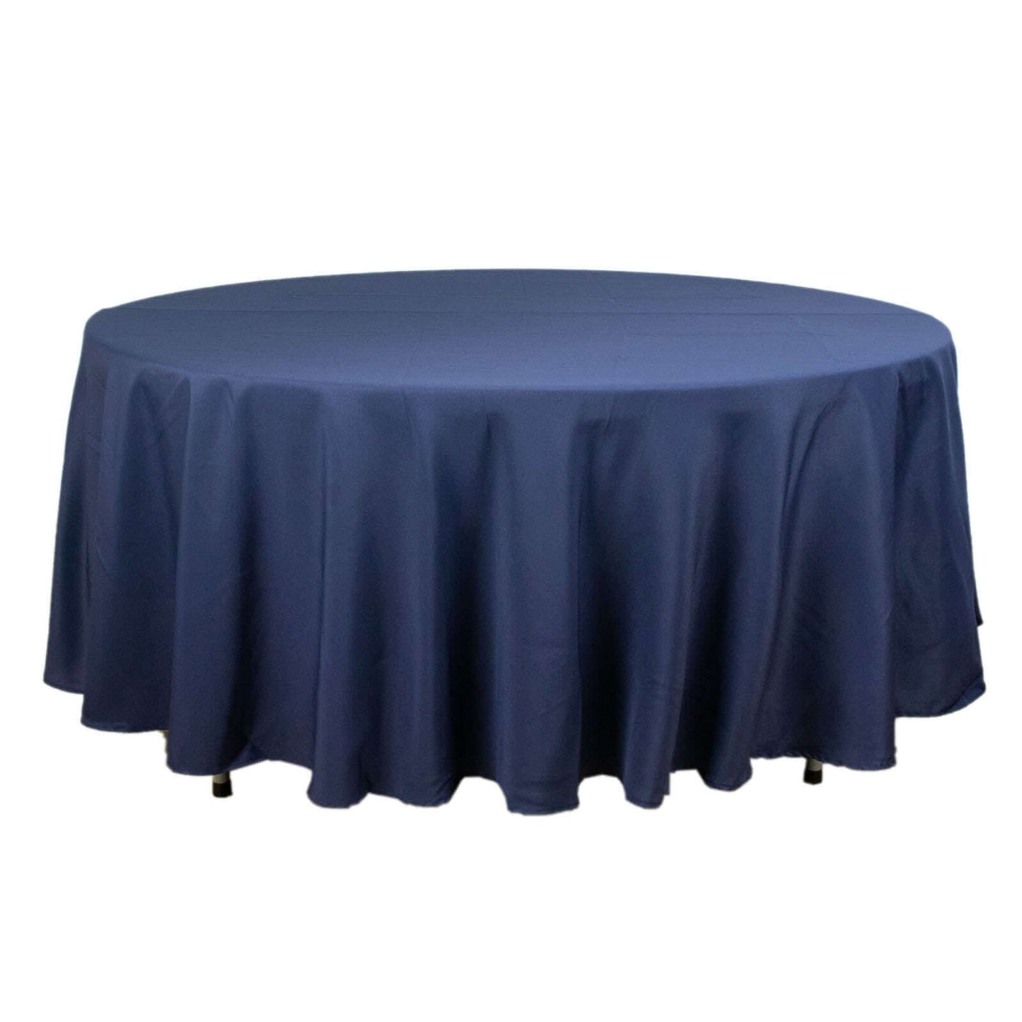 Premium Polyester 108" Round Tablecloth Navy Blue - Wrinkle-Resistant 220GSM Table Cover