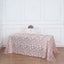 Tulle 90"x156" Rectangle Tablecloth Rose Gold - Sequin Leaf Embroidered Table Cover
