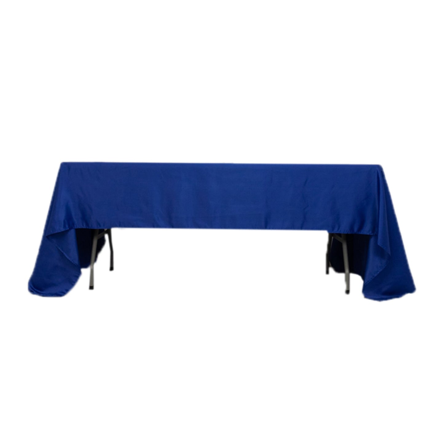 Lamour Satin 60"x126" Rectangle Tablecloth Royal Blue - Soft & Silk-Like Table Cover