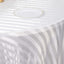 Satin Striped 120" Round Tablecloth White - Silky Smooth Seamless Wedding Decor
