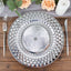 6-Pack Plastic Round Charger Plates 13" in Silver with Diamond Pattern, Sparkling Disposable Dinner Charger Tableware