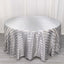 Satin Striped 120" Round Tablecloth Silver - Silky Smooth Seamless Table Cover
