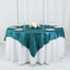 Taffeta 72"x72" Table Overlay Square Tablecloth Peacock Teal - Accordion Crinkle Table Cover