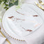 10-Pack Plastic 8" Square Dessert Plates in White with Rose Gold Marble Design - Disposable Appetizer Salad Party Plates