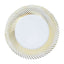 10-Pack Plastic 9" Round Dinner Plates White with Gold Swirl Rim - Disposable Party Plates
