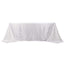 Satin Striped 90"x132" Rectangular Tablecloth White - Seamless Silky Smooth Wedding Decor