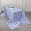 Satin Rectangular 90"x156" Tablecloth White/Blue French Toile Design - Seamless Stylish & Wrinkle-Resistant Table Cover