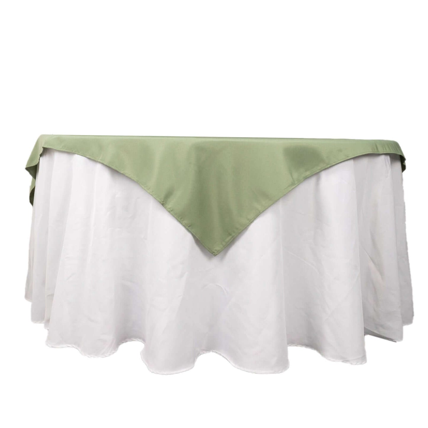 Premium Polyester 54"x54" Table Overlay Square Tablecloth Dusty Sage Green - 220GSM Stain and Wrinkle-Resistant Table Topper