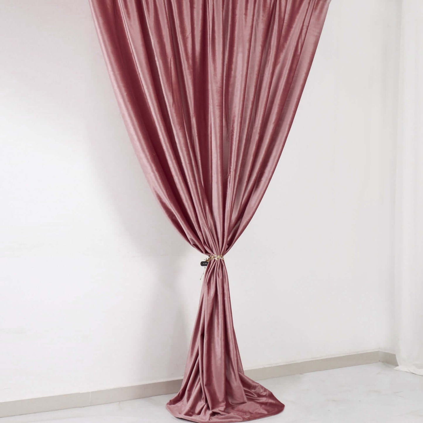 Dusty Rose Crushed Velvet Backdrop Curtain â€“ 8ft x 8ft Event Drape with Rod Pocket, Privacy Panel for Photo Booths & Events