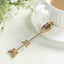 5 Pack Gold Metal Butterfly Handle Dessert Spoons in Clear Top Black Gift Box, Pre-Packed Mini Espresso Coffee Spoons Wedding Souvenir Gift with Thank You Tag and Ribbon - 4"