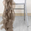 1 Set Chiffon Hoods Chair Sashes with Willow Ruffles Design Taupe - Stylish Chair Bow Decor