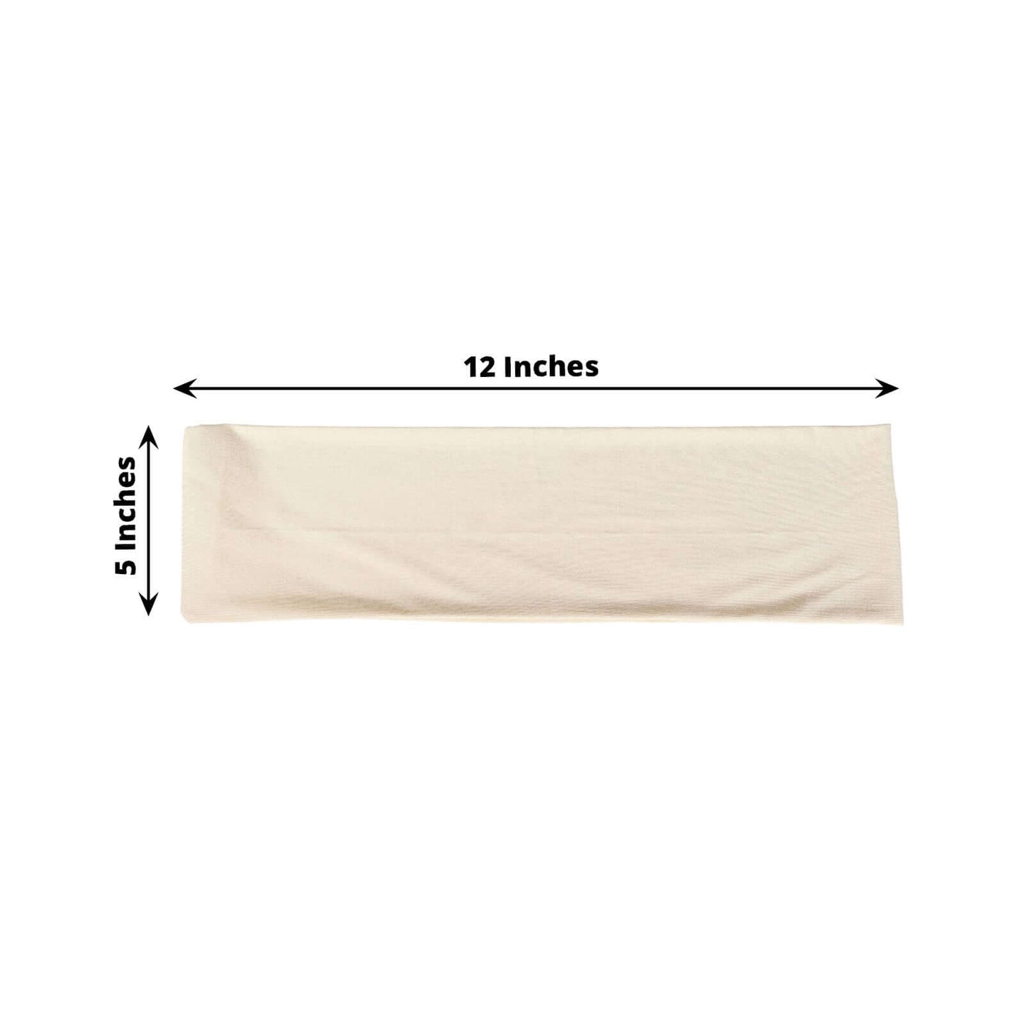 5 Pack Stretch Spandex Chair Sashes Beige - Fitted Finish Two Ply Heavy Duty Chair Bands 5"x12"