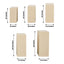 Set of 5 Beige Spandex Rectangle Pedestal Stand Covers, Stretchable Pillar Prop Covers - 160 GSM