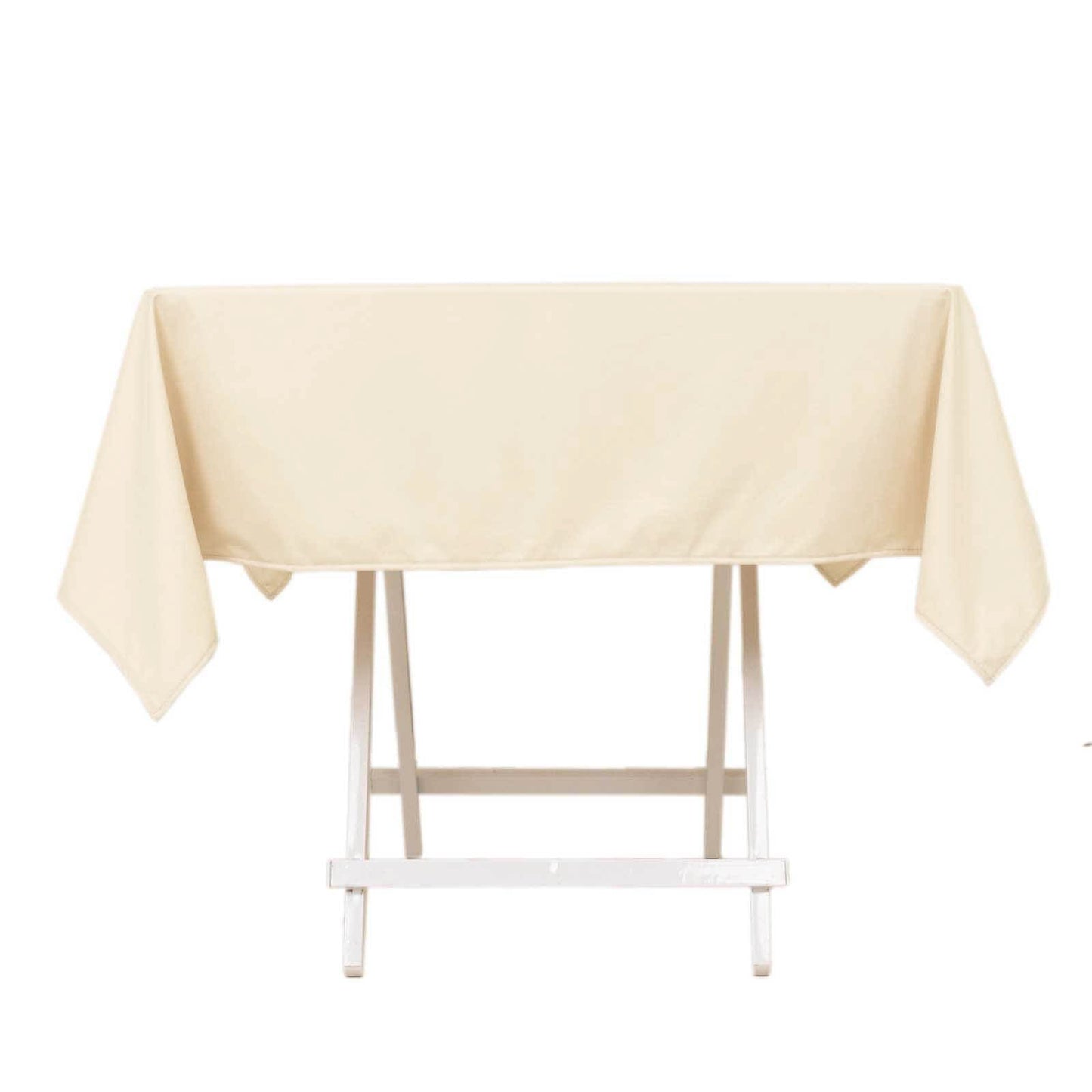 Scuba Square 54"x54" Tablecloth Beige - Wrinkle Free & Stain Resistant Table Cover