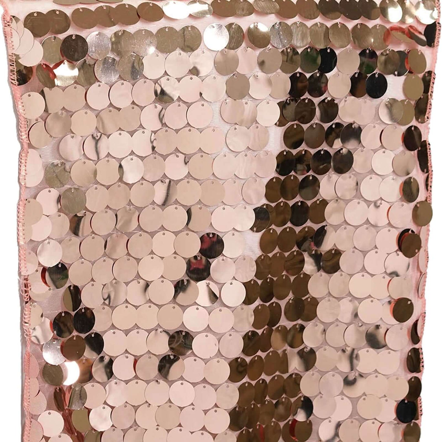 Big Payette Sequin 13"x108" Table Runner Rose Gold - Dazzling Design - Linen Luxes