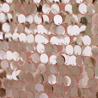 Big Payette Sequin 13"x108" Table Runner Rose Gold - Dazzling Design - Linen Luxes