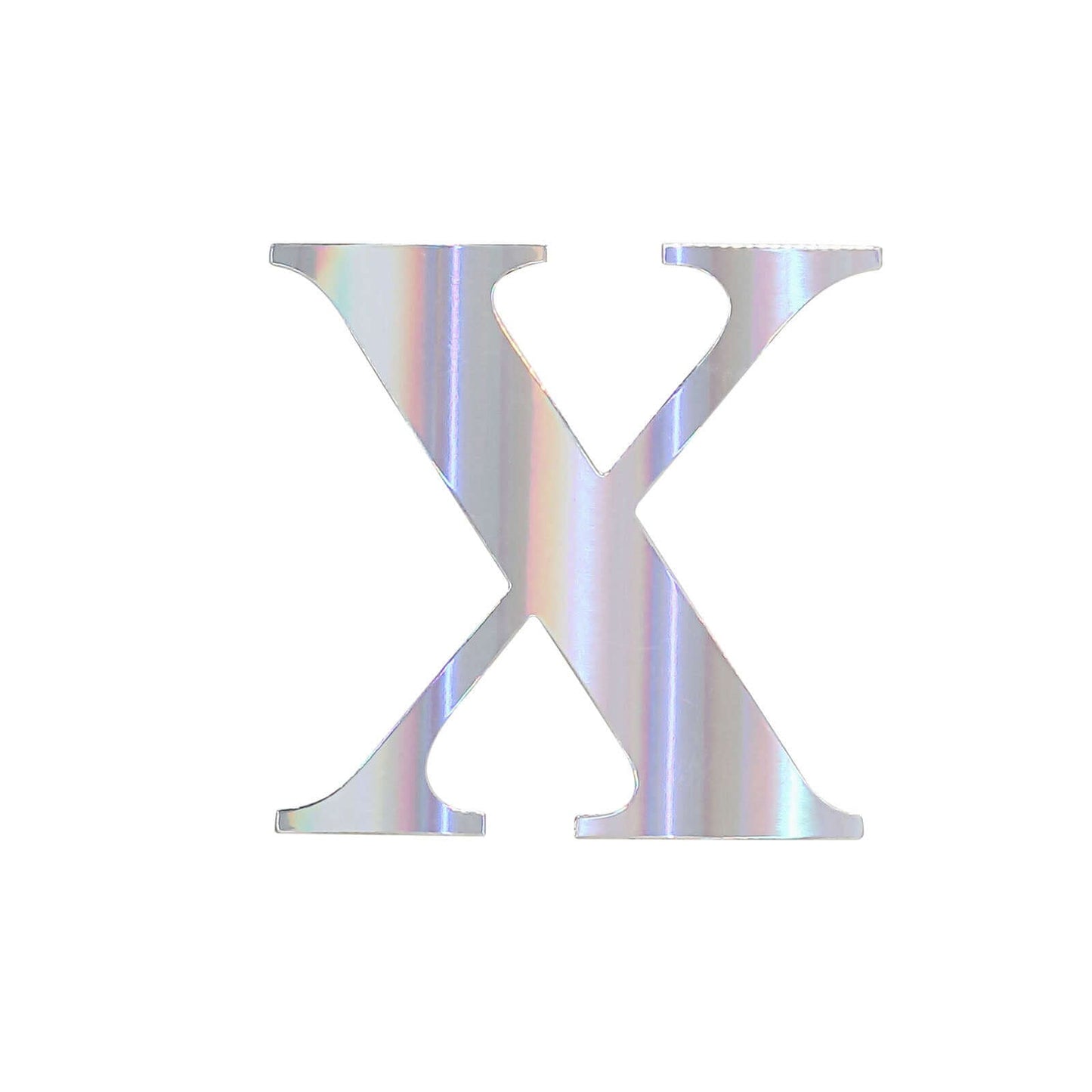 4 Pack 5" Iridescent Alphabet Stickers Banner, Customizable Stick on Letters - X