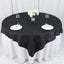 Taffeta 72"x72" Table Overlay Square Tablecloth Black - Accordion Crinkle Table Cover