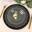 10-Pack Plastic Dessert Appetizer Plates in Clear Baroque Design with Scalloped Gold Rim - Heavy Duty Disposable Salad Plates 8"