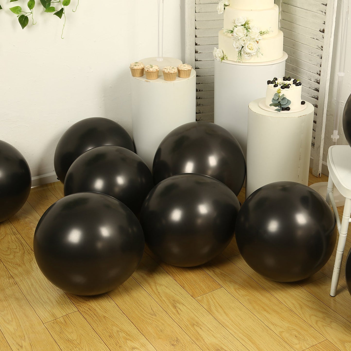 10 Pack Black Biodegradable Balloons, 18" Thickened Extra Strong Eco-friendly Latex Helium Party Balloons