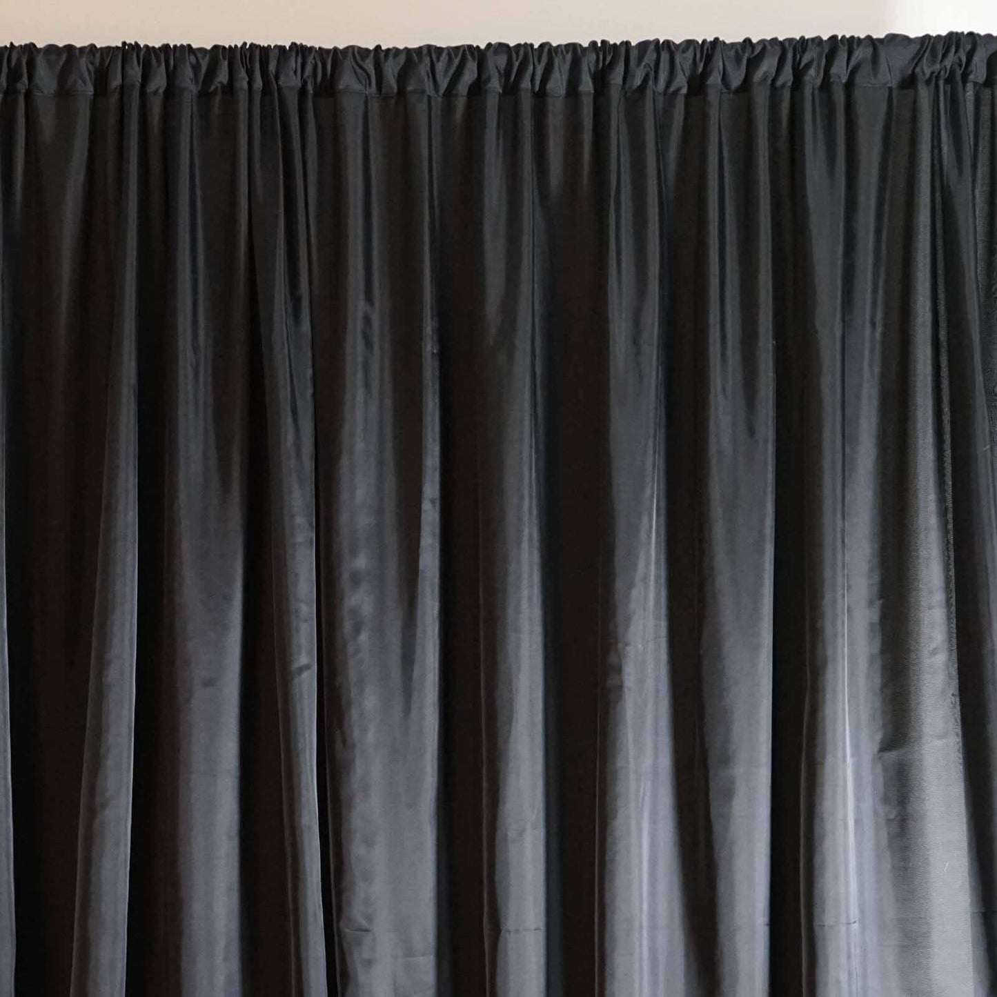 Black Chiffon Polyester Event Curtain Drapes, Dual Layer Divider Backdrop Event Panels with Rod Pockets - 20ftx10ft - Linen Luxes