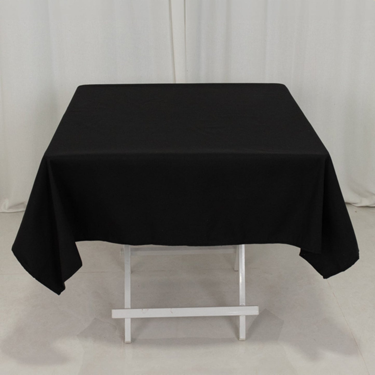 Cotton Blend 54"x54" Square Tablecloth Black - Wrinkle-Resistant Finish for Modern Table Settings
