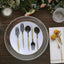 24-Pack Plastic Fork and Spoon Set Black/Gold - Heavy Duty Disposable Modern Utensils 6"
